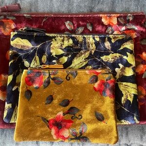 NWOT - Anthropologie -Set of 3 Velvet Bags